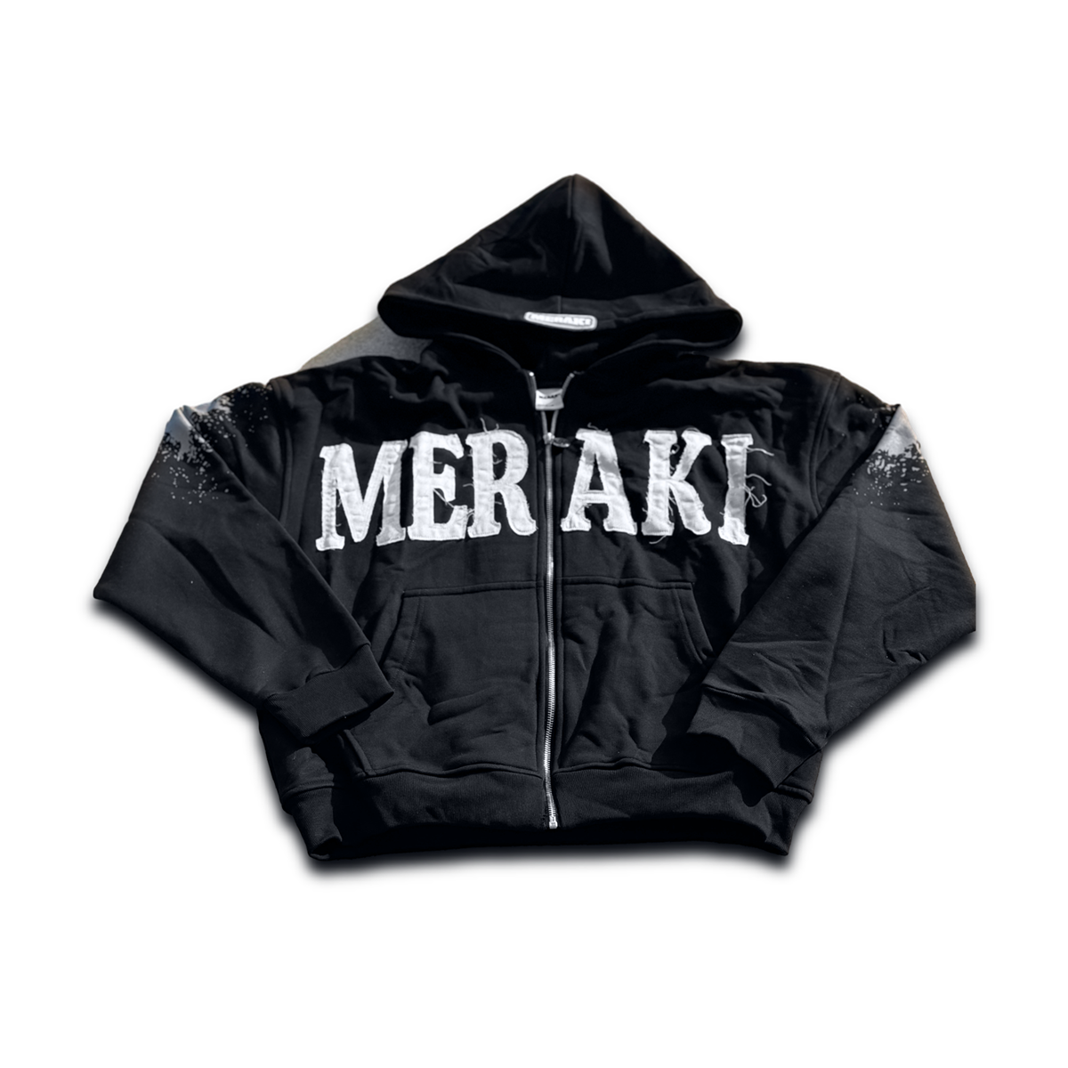 BLACK MERAKI ZIP-UP HOODIE