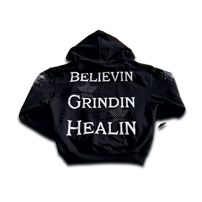 BLACK MERAKI ZIP-UP HOODIE
